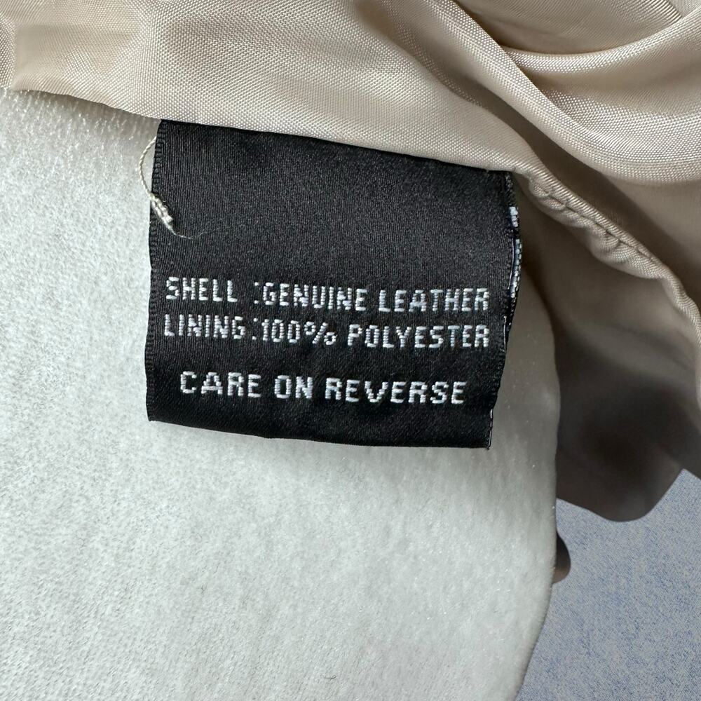 Vintage Colebrook Women’s Genuine Leather Coat in Beige, Size L - Picture 5 of 6